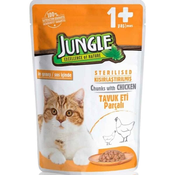 JUNGLE 100 GR POUCH KISIR KEDİ TAVUK SOSLU