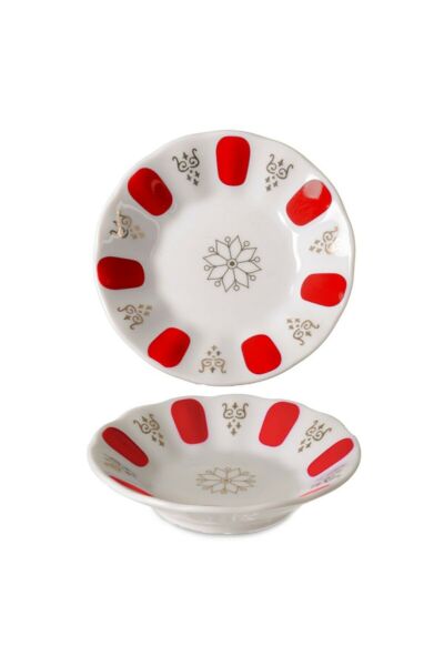 PORSELEN ÇAY TABAĞI KIRMIZI DF-026