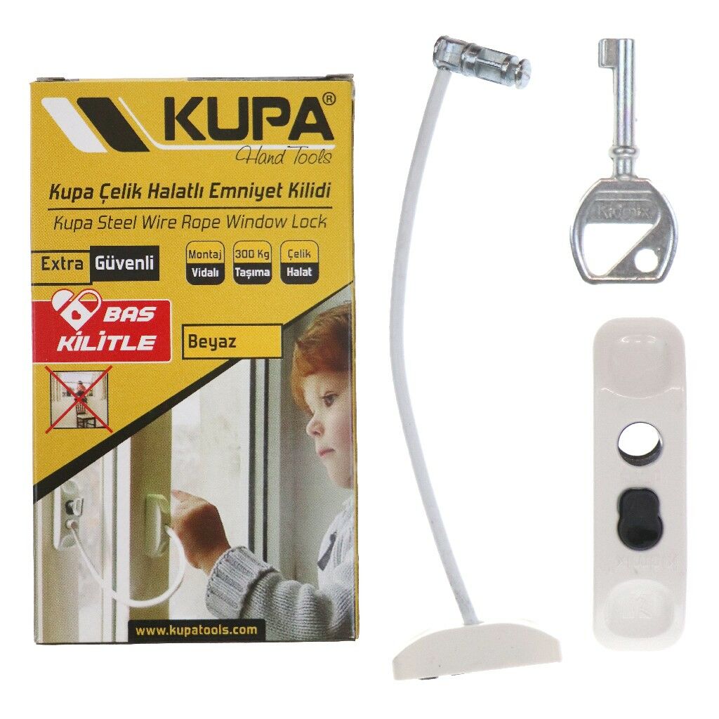 KUPA ÇELİK HALATLI EMNİYET KİLİDİ BEYAZ KUP8192