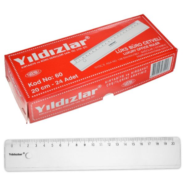 YILDIZLAR LÜKS BÜRO CETVELİ 20 CM NO:60