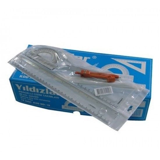 YILDIZLAR ÇİZİM TAKIMI PERGELLİ 30 CM NO:19