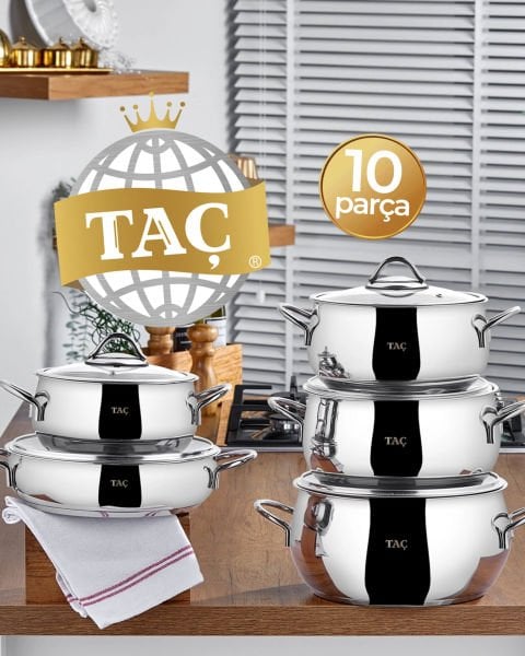 TAÇ MASTER STEEL10 PRÇ ÇELİK TENCERE SETİ 4869