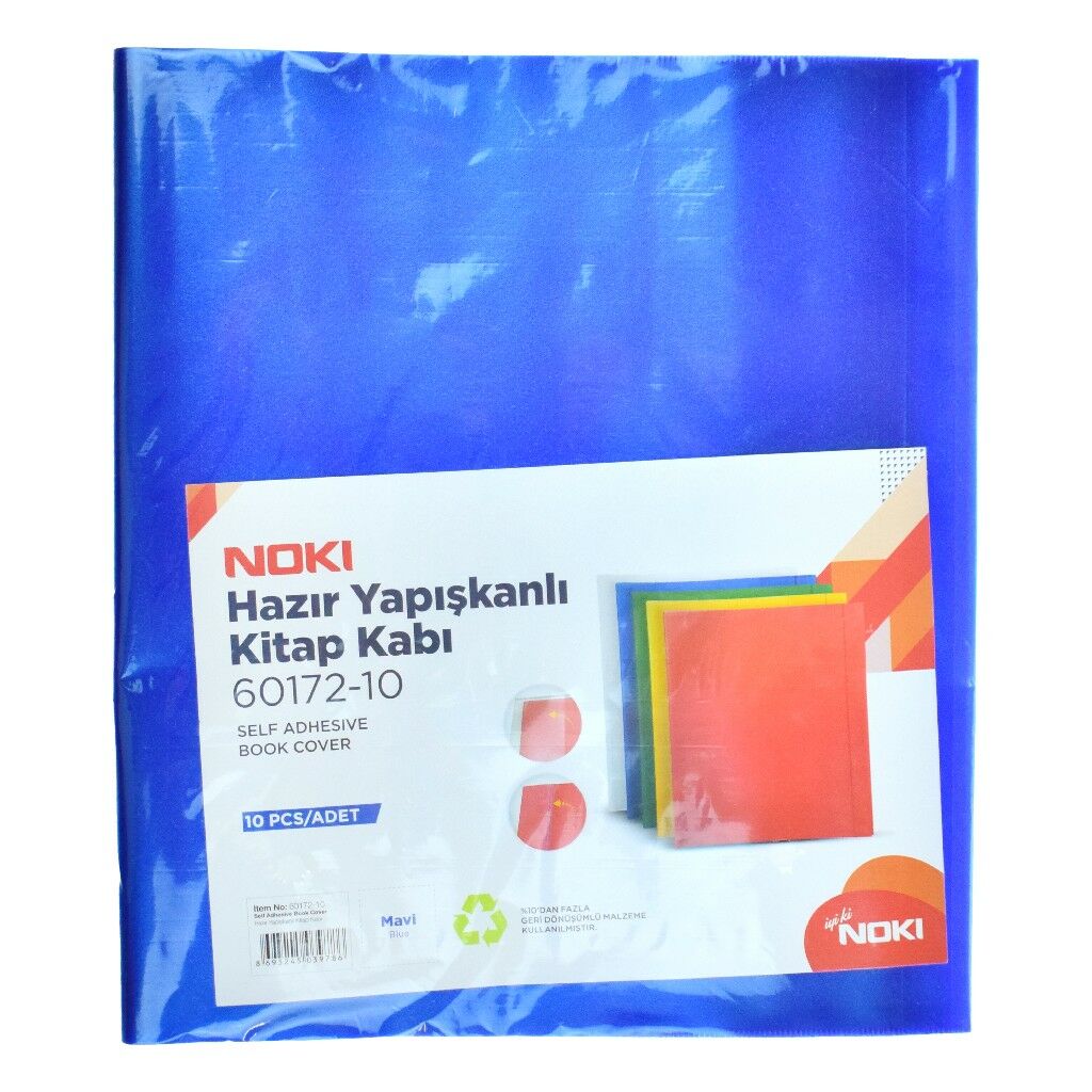 NOKI HAZIR YAPIŞKANLI KİTAP KABI 10 LU MAVİ 60172-10