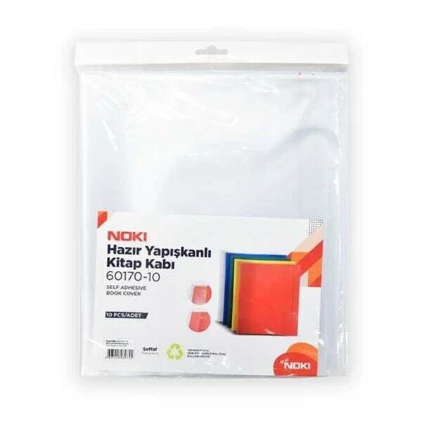 NOKI HAZIR YAPIŞKANLI KİTAP KABI 10 LU ŞEFFAF 60170-10