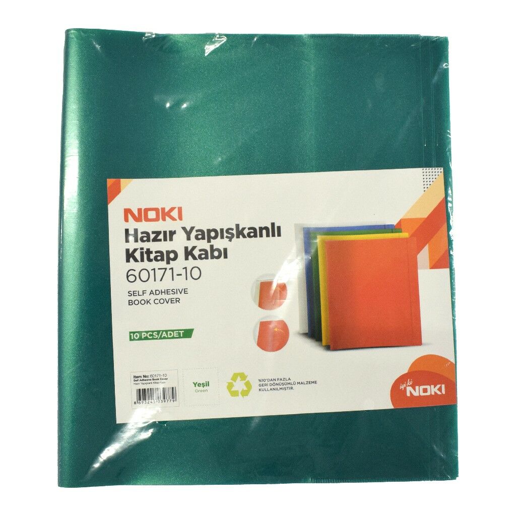 NOKI HAZIR YAPIŞKANLI KİTAP KABI 10 LU YEŞİL