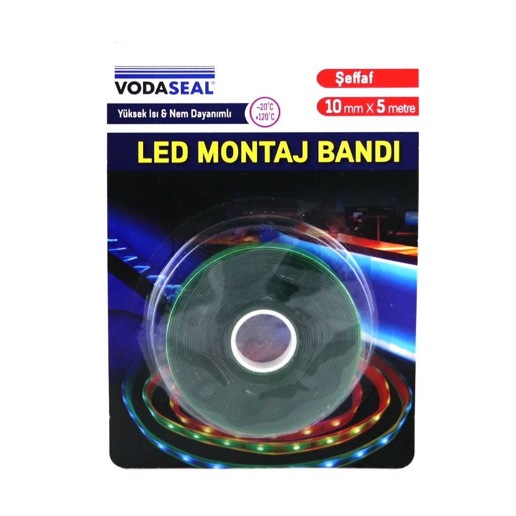 VODASEAL LED MONTAJ BANDI 10MM*5 MT ŞEFFAF VHB105