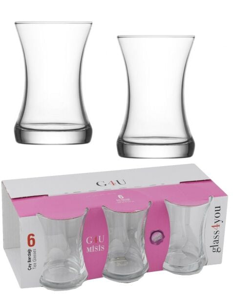 42461 G4U 6 LI PEMBE MİSİS ÇAY BARDAĞI