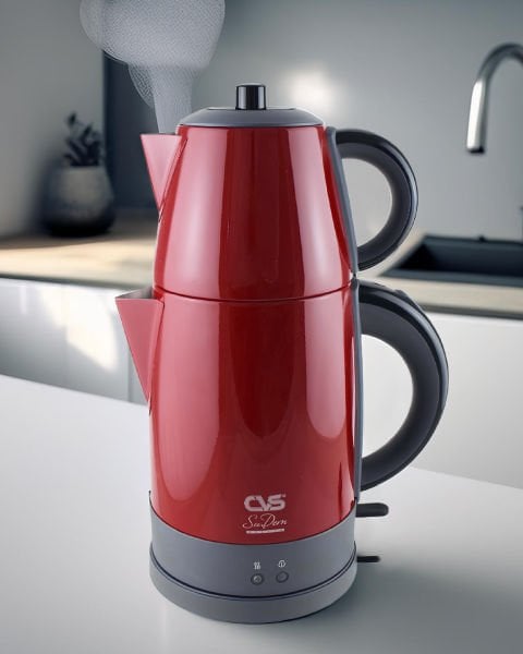 CVS DN 1515 SUDEM DELUXE ÇELİK ÇAY MAKİNESİ KIRMIZI