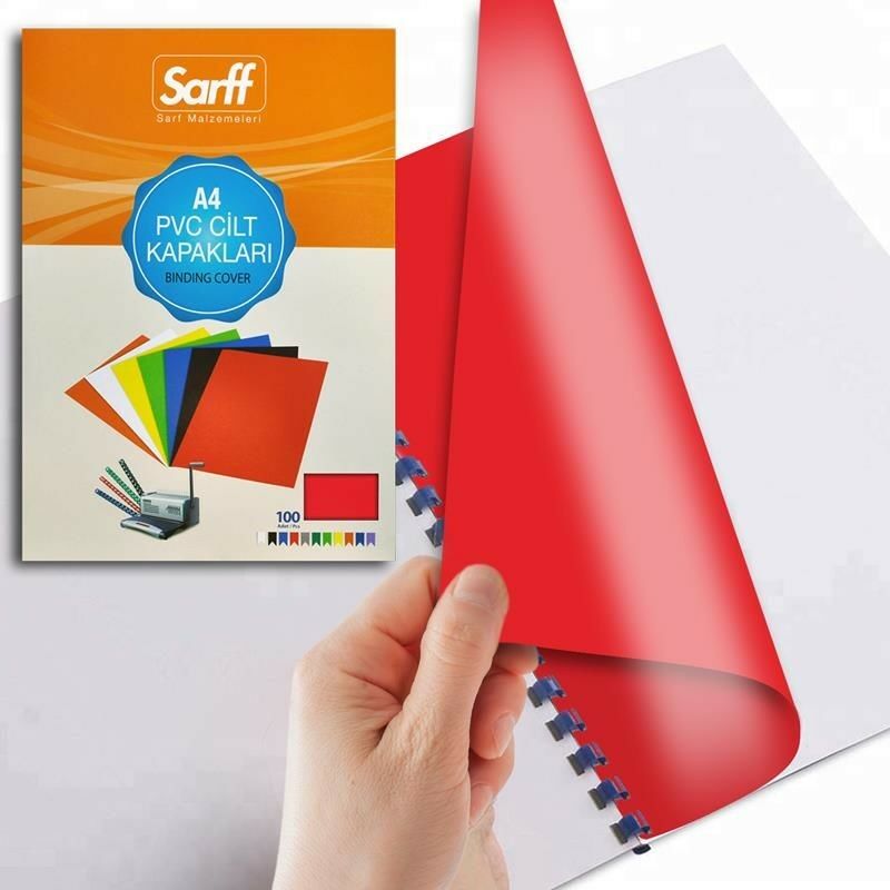 SARFF PVC OPAK KIRMIZI A/4 CİLT KAPAĞI 100ADET