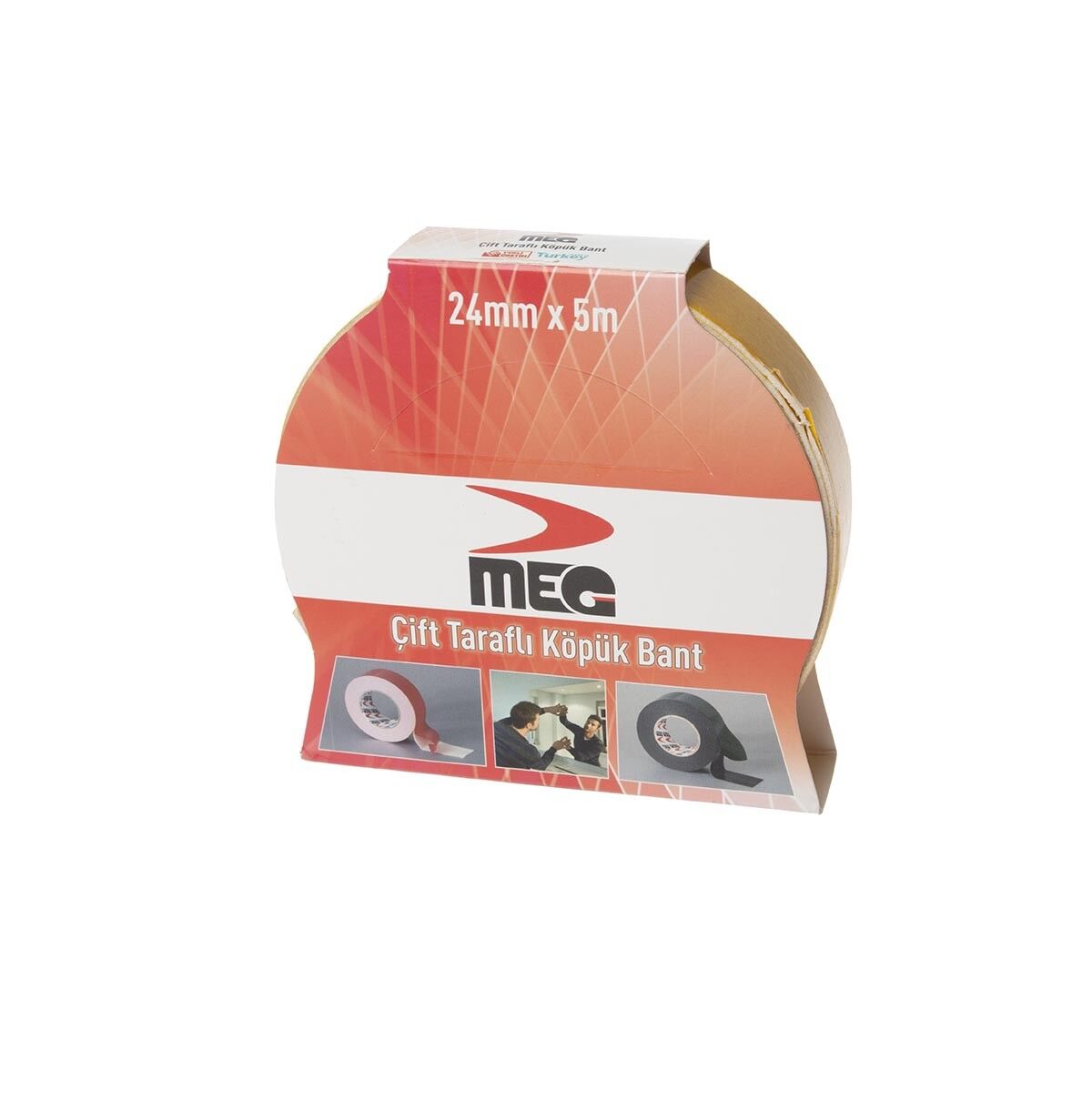 MEG ÇİFT TARAFLI KÖPÜK BANT KUTULU 24MM*5MT