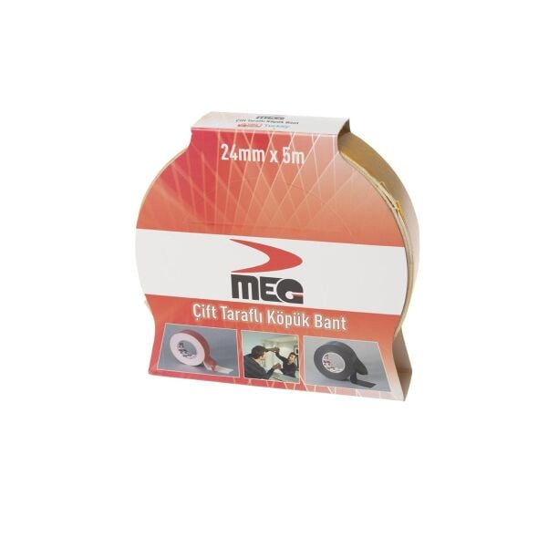 MEG ÇİFT TARAFLI KÖPÜK BANT KUTULU 24MM*5MT