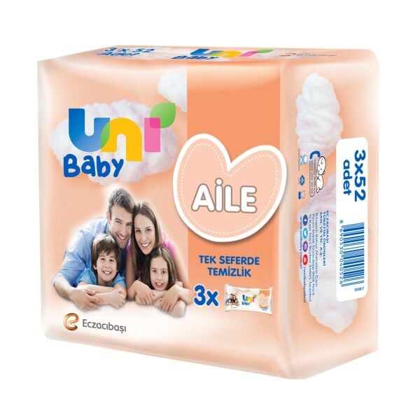 UNİ BABY ISLAK MENDİL AİLE 3X52