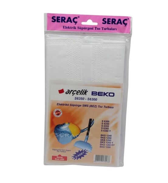 SERAÇ BEZ SÜPÜRGE TORBASI ARÇELİK NO:052