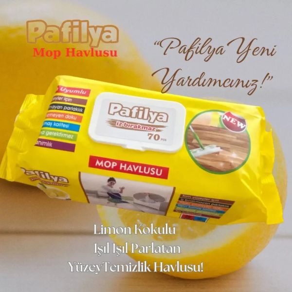 PAFİLYA 70 Lİ MOP HAVLUSU LİMON KOKULU YÜZEY TEMİZLİK
