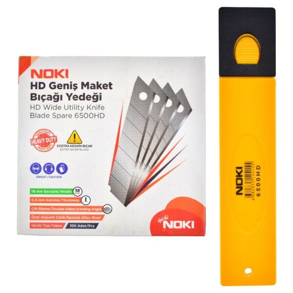 NOKİ HD GENİŞ MAKET BIÇAĞI YEDEĞİ 18 MM 10LU 6500HD