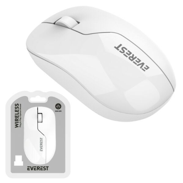 EVEREST USB KABLOSUZ MOUSE BEYAZ SMW-973