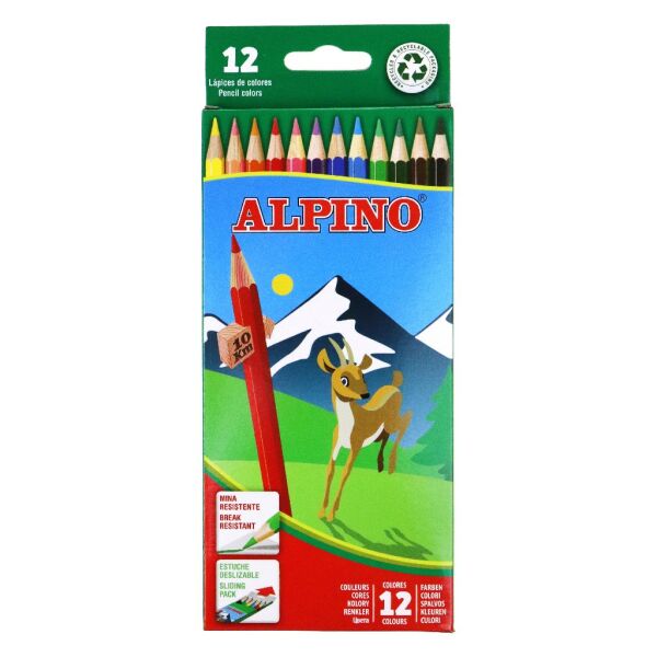 ALPİNO 12 Lİ UZUN KURU BOYA AL-654