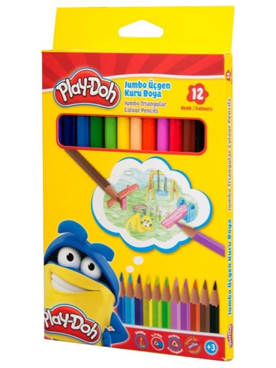 BU-BU PLAY-DOH KURUBOYA JUMBO ÜÇGEN 12 RENK KU008