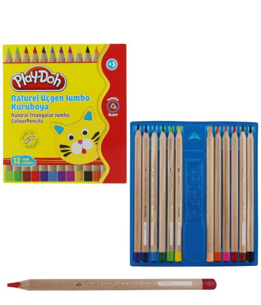 BU-BU PLAY-DOH KURUBOYA NATUREL JUMBO 12 RENK KU009