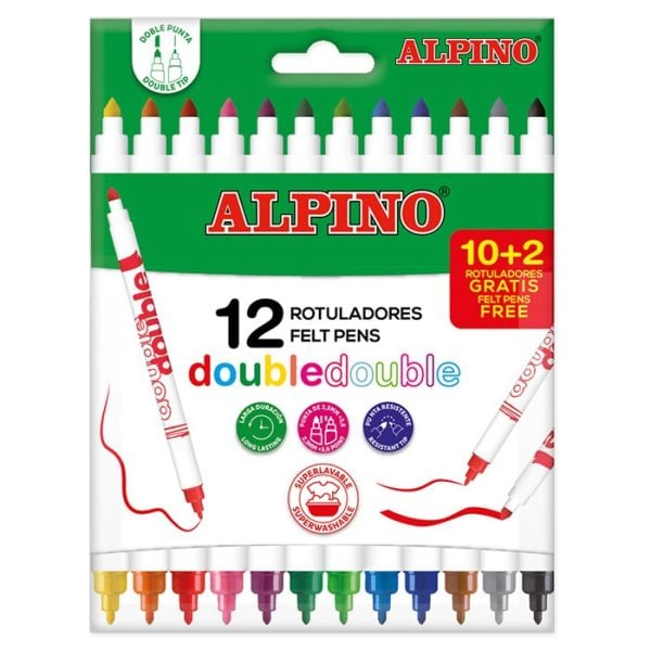 ALPINO ÇİFT YÖNLÜ 12Lİ  KEÇELİ KALEM