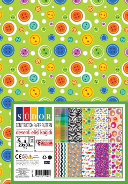 SÜDOR DESENLİ EL İŞİ KAĞIDI 23*33 90 GR 10 LU EK01