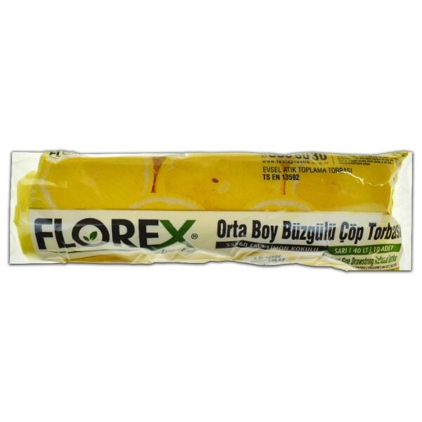 FLOREX AVANTAJ BÜZGÜLÜ LİMON ORTA ÇÖP POŞETİ KOD:401
