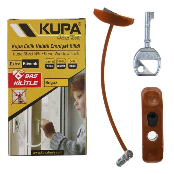 KUPA ÇELİK HALATLI EMNİYET KİLİDİ AÇIK KAHVE KUP8193