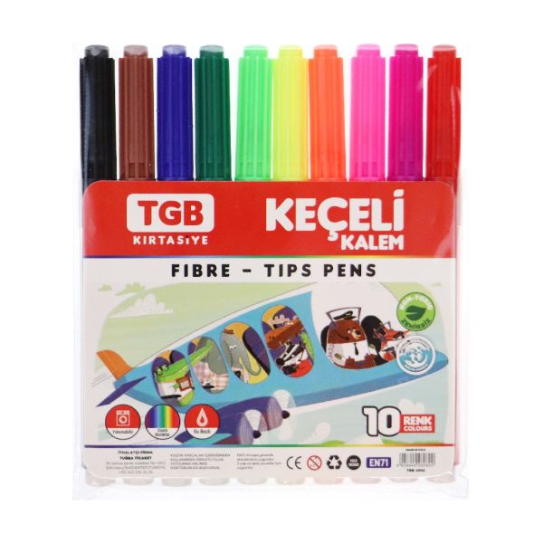 TGB KEÇE UÇLU KALEM 10 RENK 1041