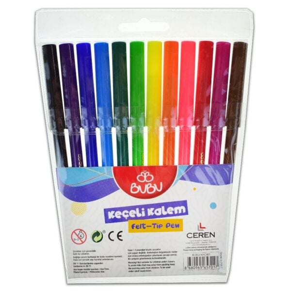 BU-BU KEÇELİ KALEM 12 RENK KEC001
