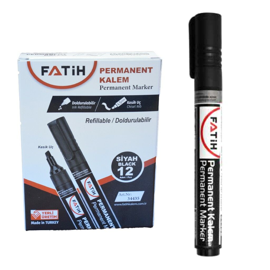 FATİH PARMANENT KALEM KESİK UÇ SİYAH