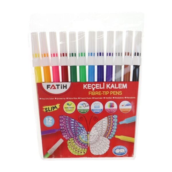 FATİH SLİM 12 RENK KEÇELİ KALEM