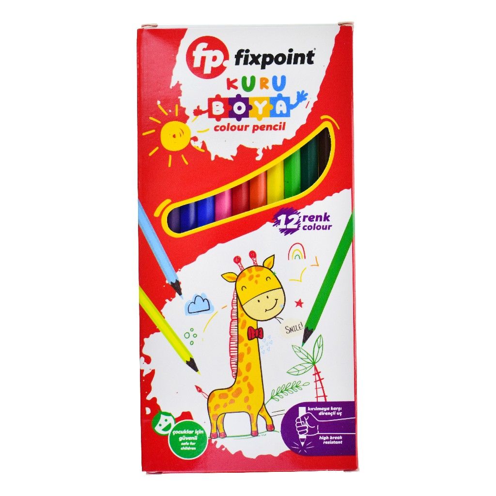 FİXPOİNT KURU BOYA 12 Lİ TAM BOY P-0776