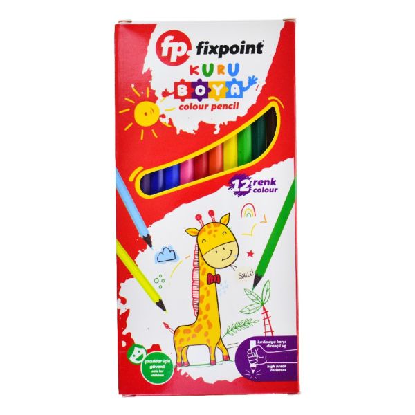 FİXPOİNT KURU BOYA 12 Lİ TAM BOY P-0776