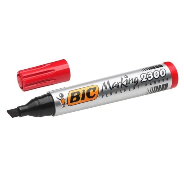 BİC MARKER KOLİ KALEMİ KESİK UÇ KIRMIZI