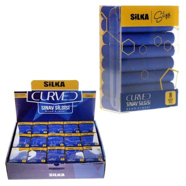 SİLKA CURVED 8 Lİ SINAV SİLGİSİ SG.53