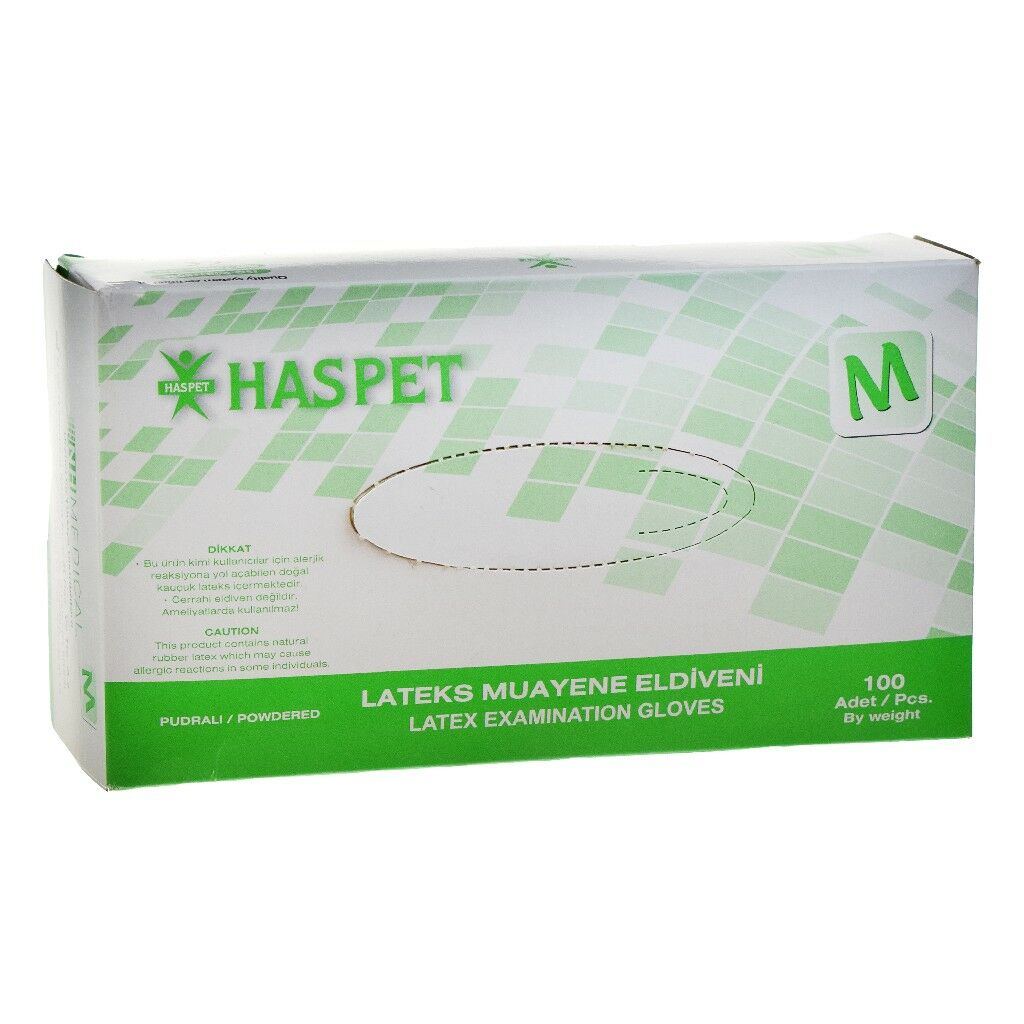 HAS-PET LATEKS MUAYENE ELDİVENİ PUDRALI M BEYAZ