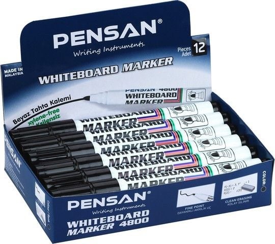 PENSAN YUVARLAK UÇ BEYAZ TAHTA KALEMİ MAVİ 4800