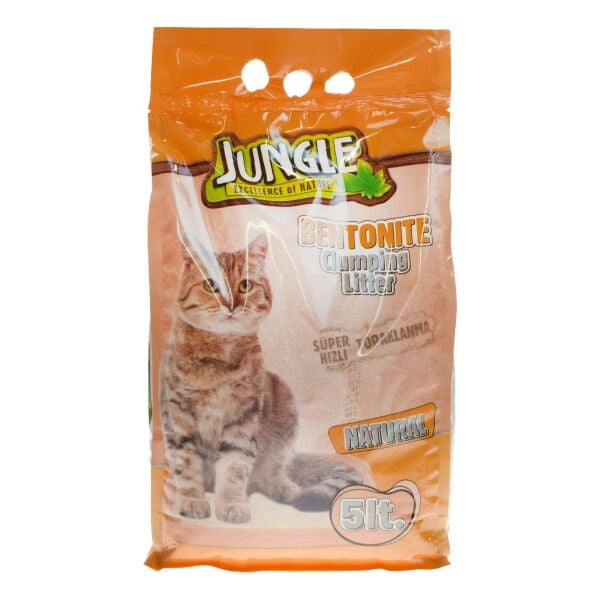 JUNGLE BENTONİT KEDİ KUMU İNCE NATUREL 5 LT
