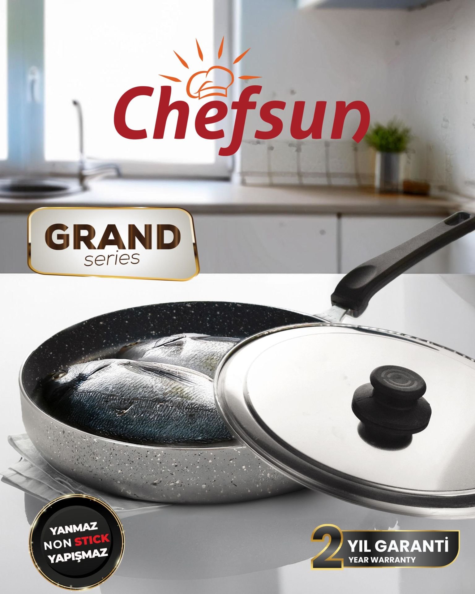 CHEFSUN GRAND SERİES 30 CM GRANİT BALIK TAVASI
