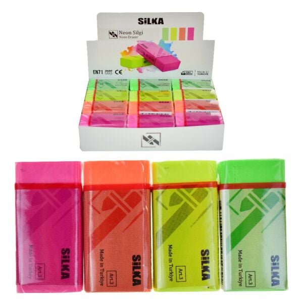 SİLKA NEON 4 RENK SİLGİ ART.3