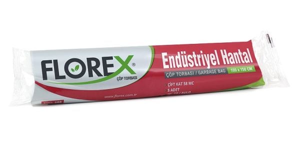 FLOREX ENDÜSTRİYEL HANTAL ÇÖP POŞETİ KOD:508 (100x150 400gr)