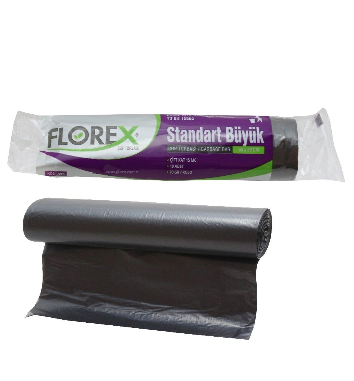 FLOREX STANDART BÜYÜK ÇÖP POŞETİ KOD:526(65X80 80GR)