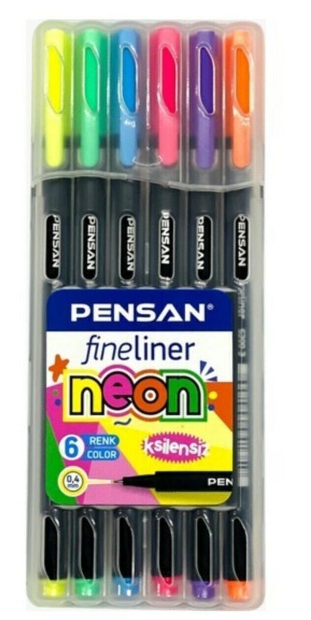 PENSAN 6 LI FİNELİNER NEON KALEM PVC KUTU 6300