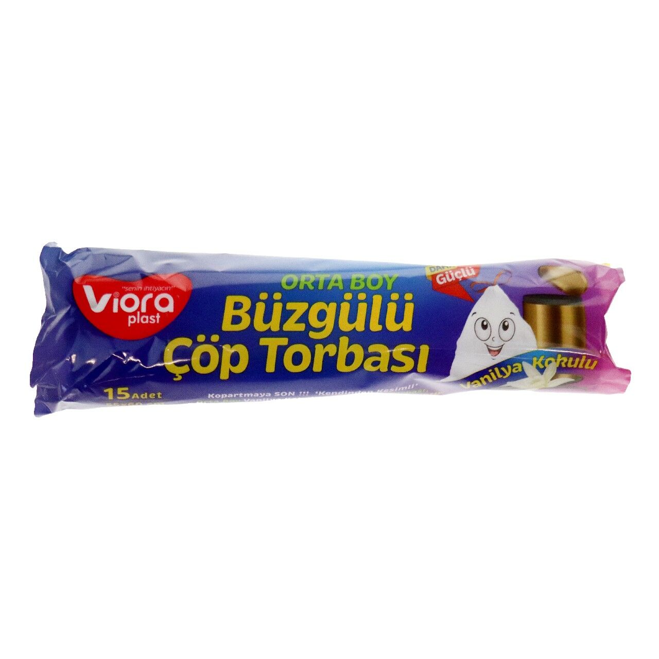 VİORA BÜZGÜLÜ KOKULU ORTA BOY VANİLYA ÇÖP POŞETİ 15 AD. VRP-128