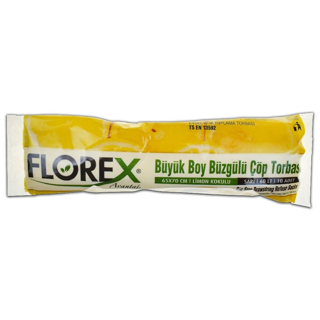 FLOREX AVANTAJ BÜZGÜLÜ LİMON BÜYÜK ÇÖP POŞETİ KOD:501