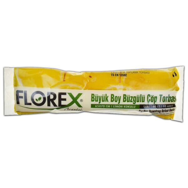 FLOREX AVANTAJ BÜZGÜLÜ LİMON BÜYÜK ÇÖP POŞETİ KOD:501