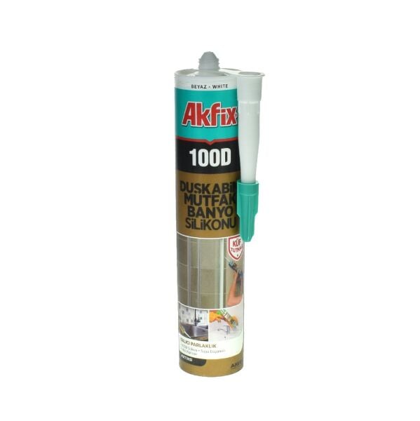 AKFİX 100D DUŞAKABİN SİLİKONU BEYAZ 280ML SA062