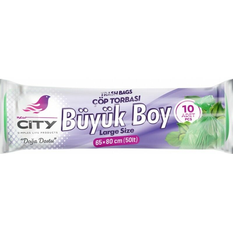 NEW CITY 50LT ÇÖP TORBASI 10LU BÜYÜK BOY T-148