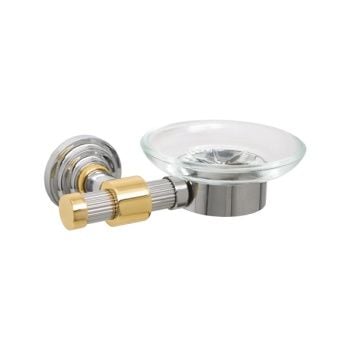 5507 Montajlı Sabunluk Chrome Pvd Gold Düzcam