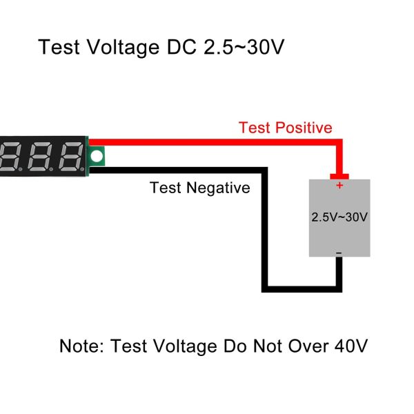 Mini Voltaj Göstergesi  2.5V - 30V Voltmetre 0.28 İnç